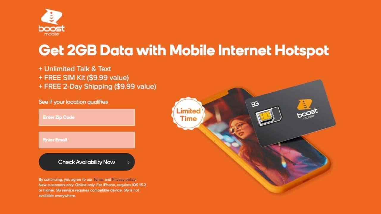 boost mobile free internet hotspot